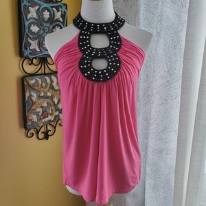 Boston Proper Crystal Embellished Halter Top S